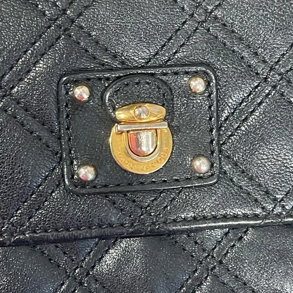 MARC BY MARC JACOBS Black Quilted Leather Flap Crossbody Bag